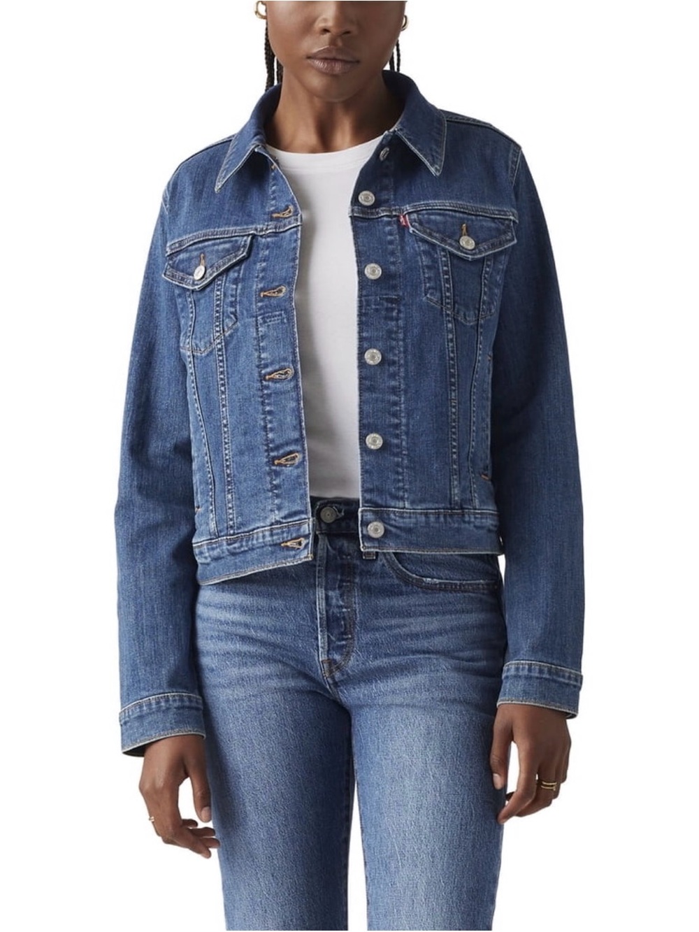 Levi's Women's Blue Denim Mid Wash Trucker Jacket